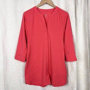 Title Nine Speed Racer 3/4 sleeve tunic textured pink quick dry UPF 50+ X-Small
